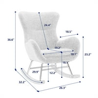 Baršunasta stolica za ljuljanje, tapecirana naglašena stolica za ljuljanje za dječju sobu, Udobna bočna stolica
