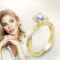 Srebrni prsten, Prsten Za vjenčanje s cirkonom i dijamantom, Elegantni zaručnički prsten