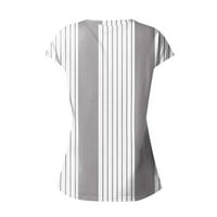 Yubatuo ženski vrhovi ženski kapica s rukavima Spremnik ležerne V vratne košulje labave fit basic tiskane majice