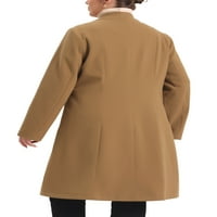 Plus-size Ženski kaput za elegantne jednoredne duge kapute s izrezom u obliku slova u i kišnom jaknom