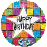 28 upakirani balon sa zvijezdom Sretan rođendan i licima koja pjevaju melodiju