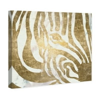 Wynwood Studio životinje zidne umjetničko platno ispisuje zoološki vrt i divlje životinje zebre - zlato, bijelo