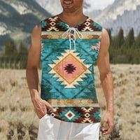 Muška majica bez rukava ljetna etnička retro tisak digitalni 3-inčni tisak bez rukava ljetna Sportska prozračna