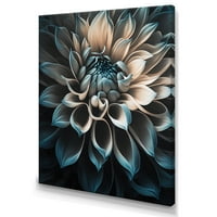 DesignArt plava i bijela Dahlia Flowers III platno zidna umjetnost