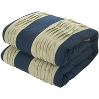 7-dijelni Šik Kućni komplet prekrivača za poplune od 7 komada, Mornarsko plava