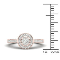1 4CT TDW Diamond 10k Rose Gold okrugli halo zaručnički prsten
