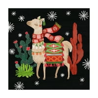 Zaštitni znak likovna umjetnost 'Lijepa lamas iv božićna crna' platno umjetnost Mary Urban