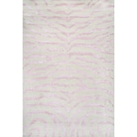 Nuloom zebra ručna plišana vunana prostirka, 9 '12', ružičasta