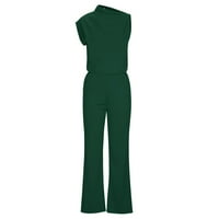 Ženske kombinezone labave kombinezone bez rukava Moda Summer Casual Solid Pocket Suspender kombinezon Green 3xl