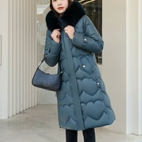 TDOQOT Womens ParkAs- s kapuljačama dugim patentnim zatvaračem modni zimski kaputi za žene plava veličina 3xl