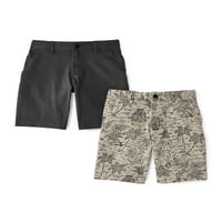 Wonder Nation Boys Flat Front Shorts, 2-Pack, veličine 4- & Husky