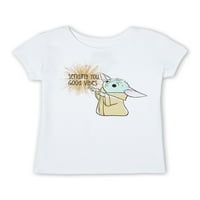 Grafičke majice Star Wars Girls Baby Yoda Veličine 4-16