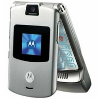 Obnovljeni Motorola Razr V otključani telefon s kamerom i video playerom - Silver