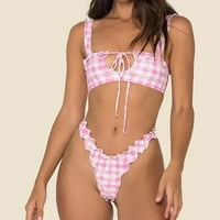 Novi tiskani Bikini prikazuje vitke čipkaste dvodijelne kupaće kostime u tri točke za žene