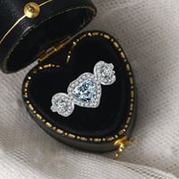 Frehsky prstenovi Fashion Žene Tri kamenog srca u obliku srčanog zaruka za angažman obećanja o obljetnici prsten