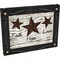 Vjera, nada, ljubav primitivna zvijezda folk americana wood zrno nadahnuća slika crno -bijelo platno umjetnost