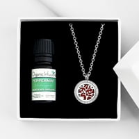 Anavia cvjetanje aromaterapije ulje difuzor kristalne ogrlice Poklon set za esencijalno ulje - srebrna ogrlica