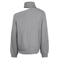 Pedort ženske ležerne džempere s dugim rukavima pola džempera s zip puloverom sivi, s