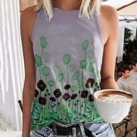 Košulja Žene Odjeljna žena modna košulja o-izreza print tenk gornji rukavi bez rukava košulje ležerne majice majice