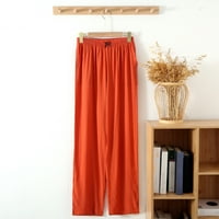 Rewenti ženske hlače čvrste boje u boji Ravne ležerne duge hlače hlače crvene 12