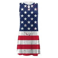 ženske ljetne haljine za Dan neovisnosti za žene u Americi, 4. srpnja, boho sarafan s printom za žene, ležerna