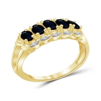Jewelersclub Sapphire Ring Birthstone nakit - 1. Karat Sapphire 14K zlatni nakit od srebrnog prstena s bijelim