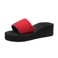 Miayilima Crvene papuče za žene plaža bez klizanja otvorenih cipela ljetni nožni prst modni papuče klin boemski