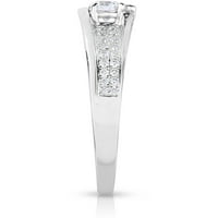 14k dijamantni zaručnički prsten okruglog reza od bijelog zlata od bijelog zlata zaobilazi zaručnički prsten od