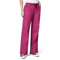 Ženske teretne hlače s Više džepova, vruće ružičaste, sitne