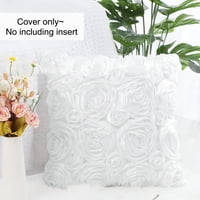Jedinstveni prijedlozi 3-inčni cvjetni ukrasni pokrivač jastuka 16 16 bijeli