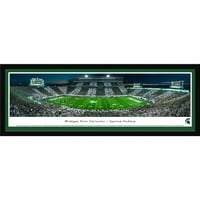 Nogomet Michigan State Spartans - traka na stadionu-panorame Blackkuei Collegea s uokvirenim tiskom u obliku okvira