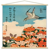Zidni poster kukavica i azaleja Katsushika Hokusaija u magnetskom okviru, 22.375 34