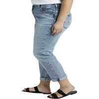 Silver Jeans Co. Ženski plus size 'dečko 90-ih High Rise Slim Nog Traperice Veličine struka 12-24