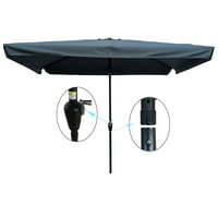 8-inčni sivi šesterokutni kišobran za tržnicu i stolnu terasu s materijalom otpornim na UV zrake