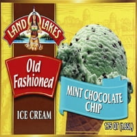 Land O jezera Old Fashioned Mint Chocolate Chip sladoled, 1. QT