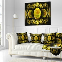 DesignArt žuti egzotični fraktalni uzorak - Sažetak jastuka za bacanje - 16x16