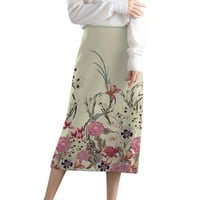 Teniske suknje za žene, zimske ženske pletene maksi suknje s elastičnim strukom i prorezom na bedrima, pripijena