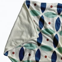 Jednostavno Daisy Geometric Fleece bacajte pokrivač, tamno kobaltno plavo, preveliki bacanje