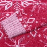 Ženski pulover za jesen / zimu s okruglim vratom s geometrijskim uzorkom snježne pahulje Božićni džemper džemper