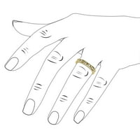Prsten od citrina i dijamantnog kanala od 0,90 karata do 1,07 karata od žutog zlata od 14 karata.Veličina 4.0