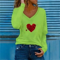Rasprodaja dugih majica za žene Ženska ležerna majica s okruglim vratom s grafičkim printom srca ležerna bluza