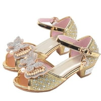 Sandale za djevojčice dječje cipele za djevojčice Riblja usta leptir biser rhinestone kristalne cipele princeza