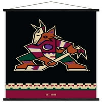 Zidni poster s logotipom Arizona kojoti u drvenom magnetskom okviru, 22.375 34
