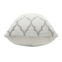 & Bijeli i Taupe geometrijski rešetkasti jastuk za unutarnju i vanjsku upotrebu, 20 20