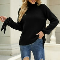 Entyinea Womens jesenski zimski džemperi Predimenzionirani džemper od kornjača Trendi rebrasti pleteni pulover