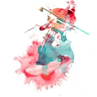 - Ženska majica na violini s grafičkim tiskom-dizajn Od - a