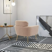 Aukfa naglašena stolica, tapecirana boucle za čitanje fotelje, pojedinačna kauč sa zlatnom metalnom nogom i bacač