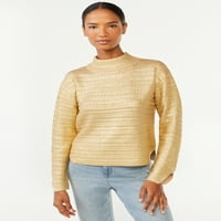 Ženski džemper od kornjače s metalnim ovratnikom