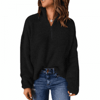 Džemper za žene napola otvoreni vrat dugi rukavi prugasti pulover pulover s-3xl