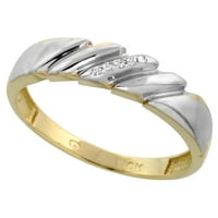 10K žuto zlato muški dijamantni prsten za vjenčanje za muškarce 0. CTTW Brilliant Cut široka veličina 8.5